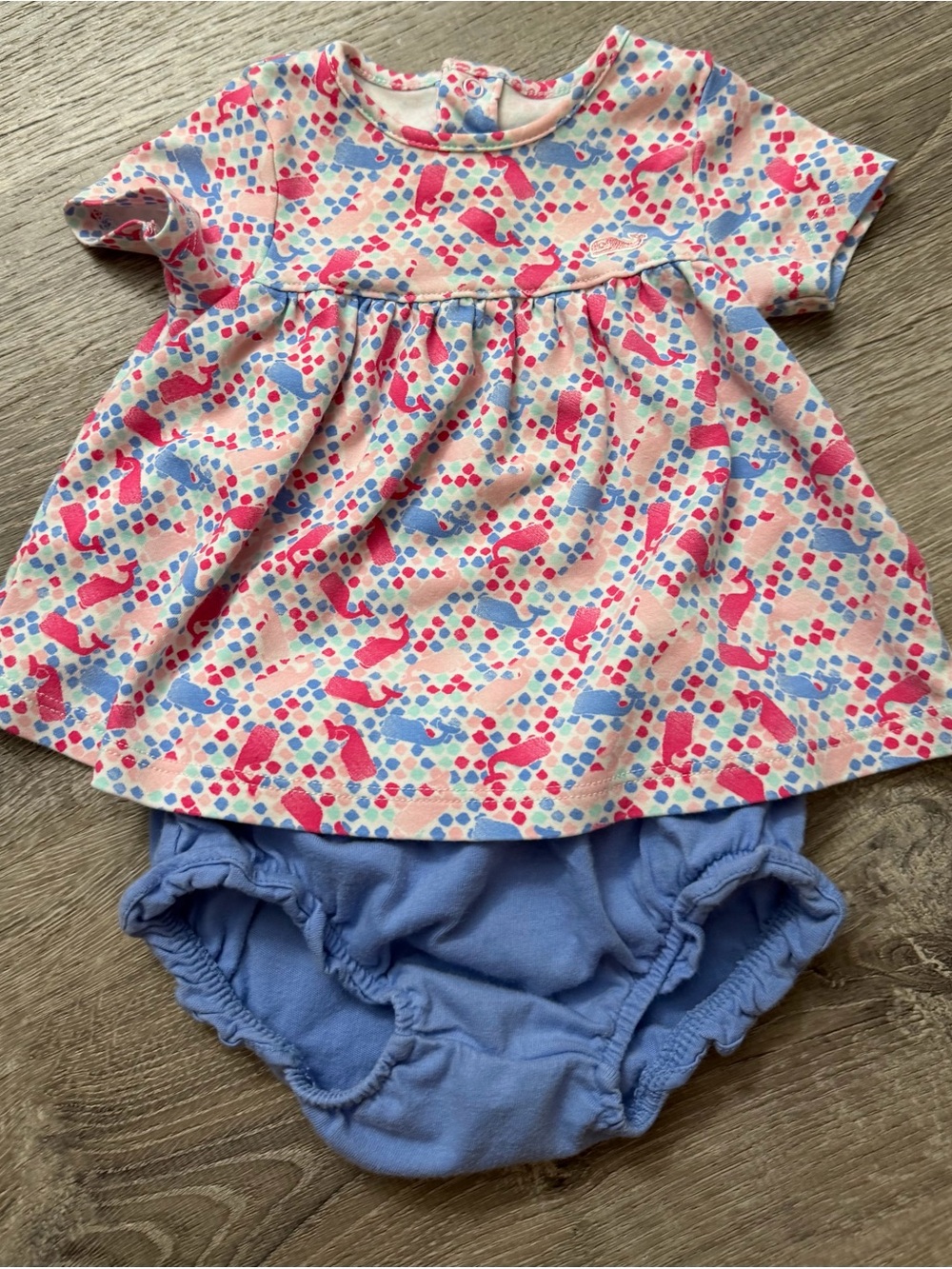 Vineyard Vines Pink and Blue Mermaid Print Baby Matching Set